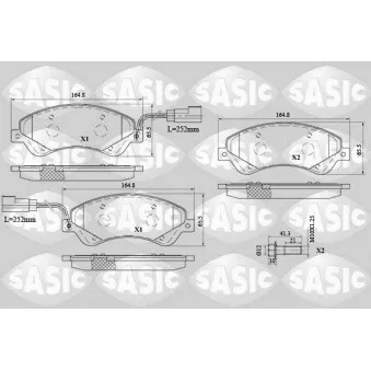 Jeu de 4 plaquettes de frein avant SASIC 6216042