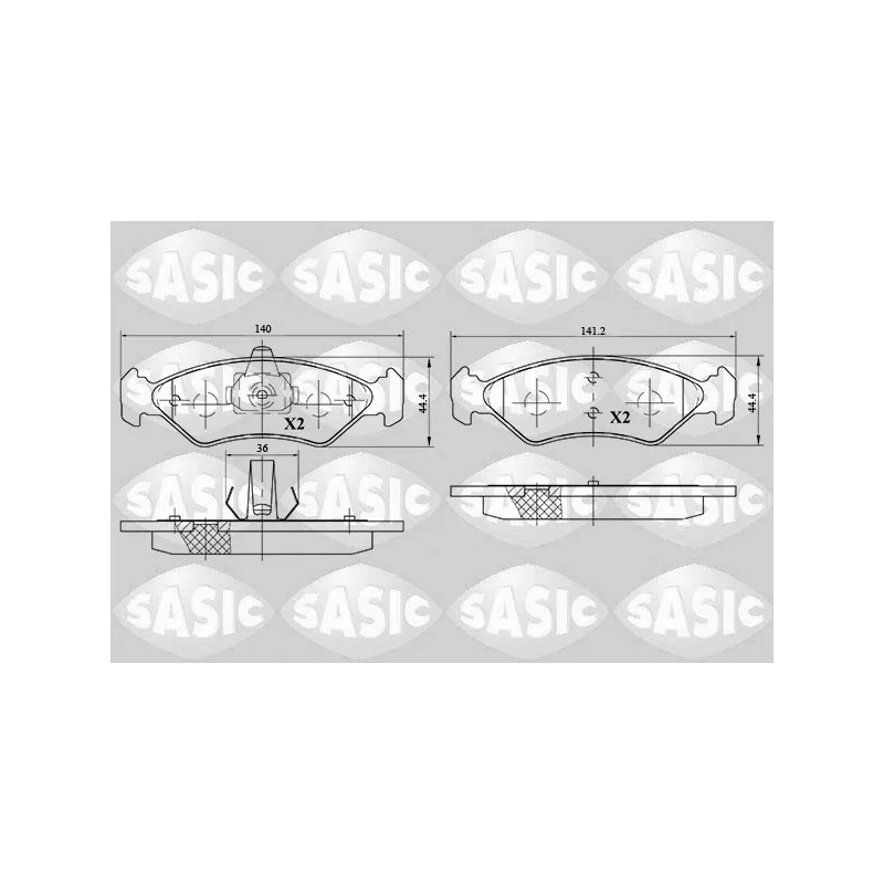 Jeu de 4 plaquettes de frein avant SASIC 6216049