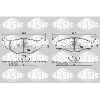 Jeu de 4 plaquettes de frein avant SASIC 6216051
