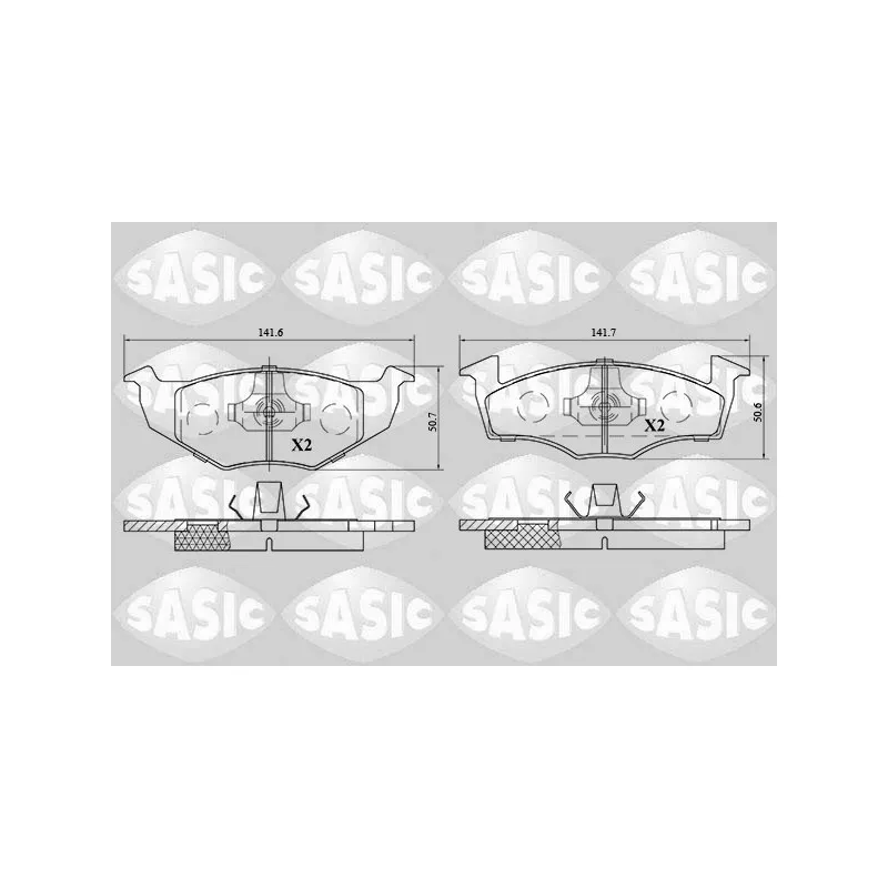 Jeu de 4 plaquettes de frein avant SASIC 6216051