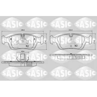 Jeu de 4 plaquettes de frein avant SASIC 6216052