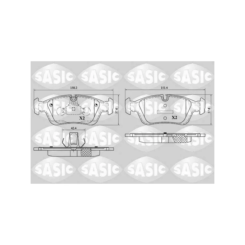 Jeu de 4 plaquettes de frein avant SASIC 6216052