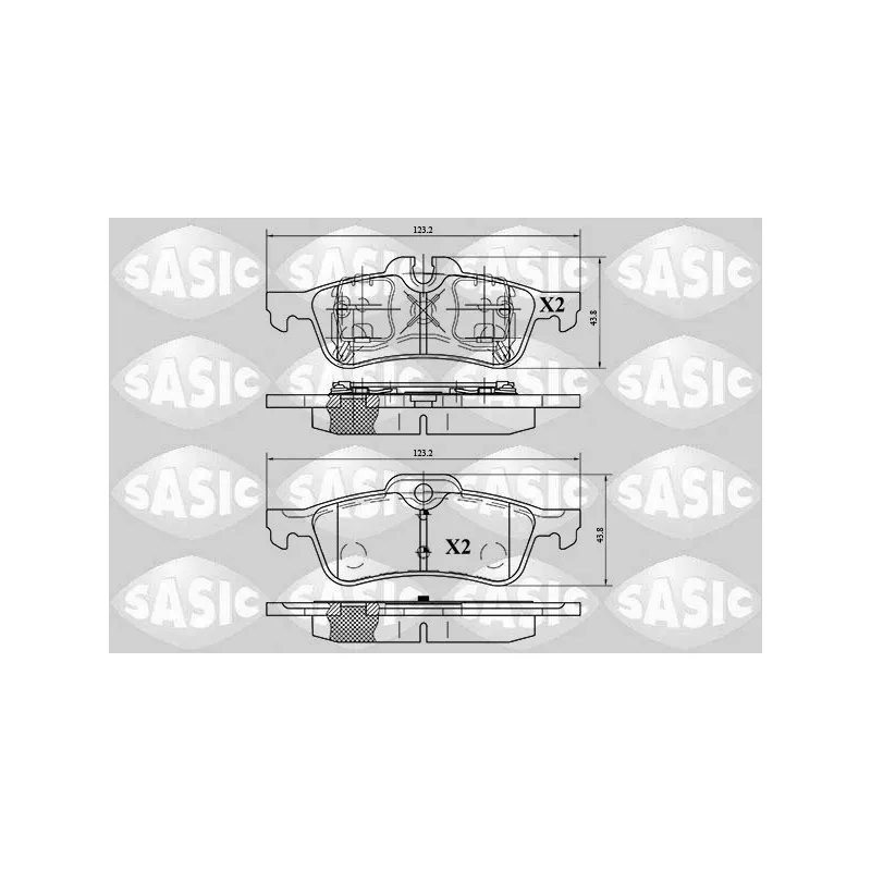 Jeu de 4 plaquettes de frein arrière SASIC 6216061