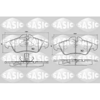 Jeu de 4 plaquettes de frein avant SASIC 6216067