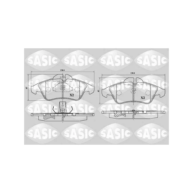 Jeu de 4 plaquettes de frein avant SASIC 6216067