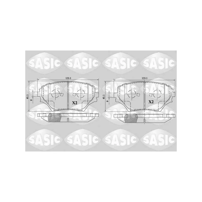 Jeu de 4 plaquettes de frein avant SASIC 6216082
