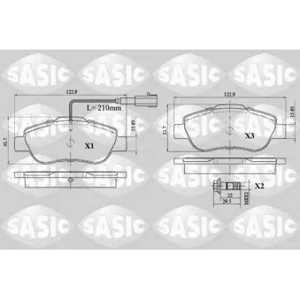 Jeu de 4 plaquettes de frein avant SASIC 6216085