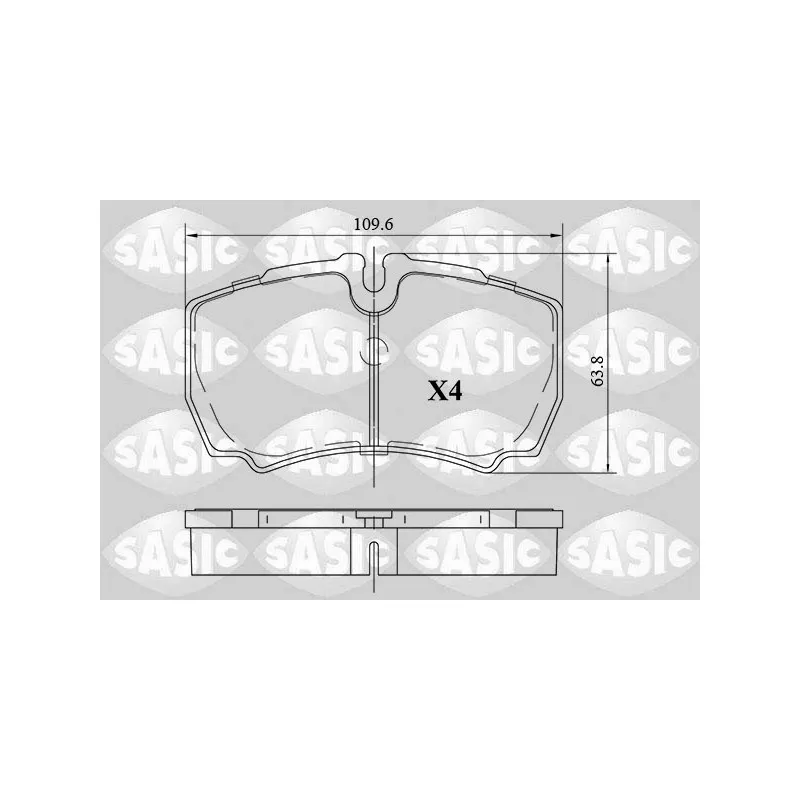 Jeu de 4 plaquettes de frein arrière SASIC 6216090