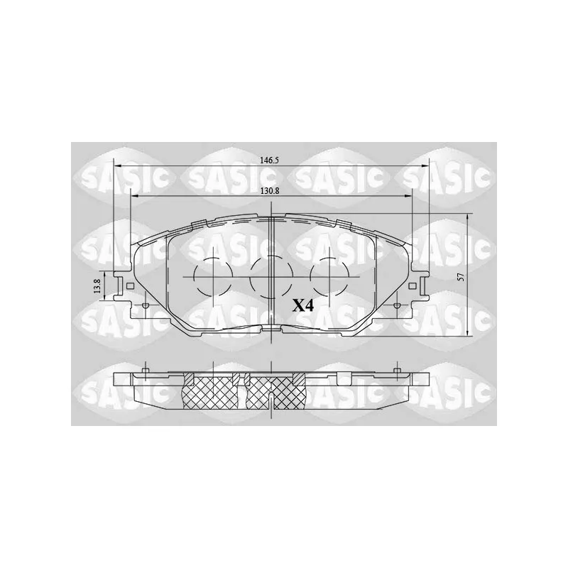 Jeu de 4 plaquettes de frein avant SASIC 6216091