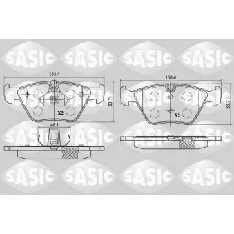 Jeu de 4 plaquettes de frein avant SASIC 6216099