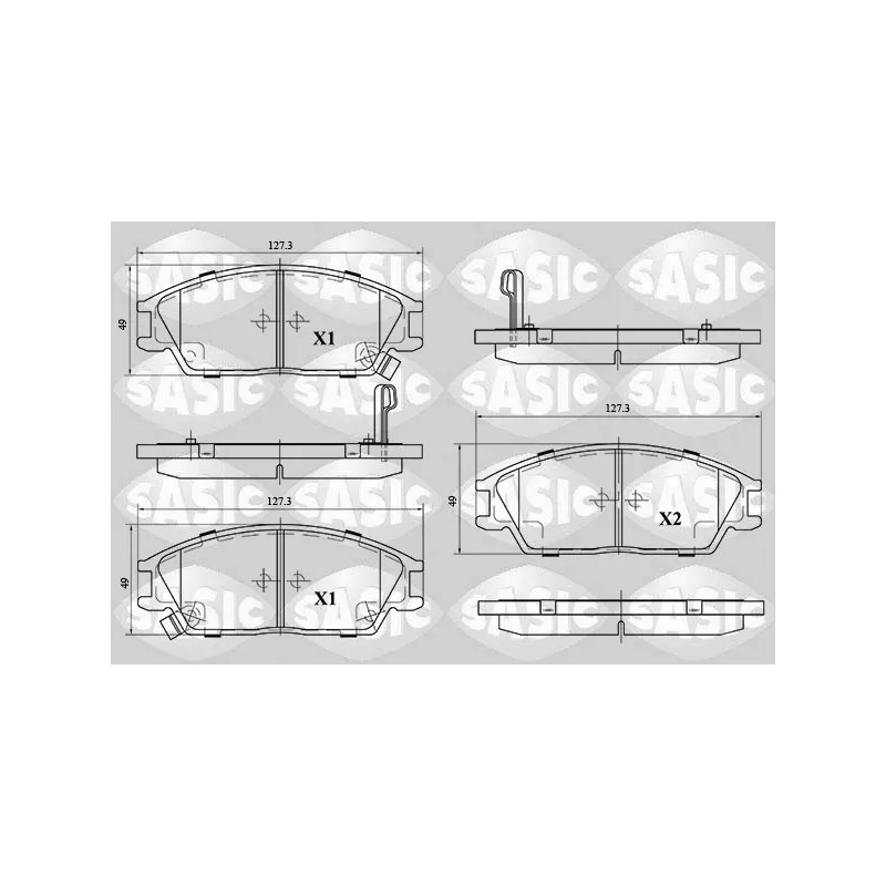 Jeu de 4 plaquettes de frein avant SASIC 6216100