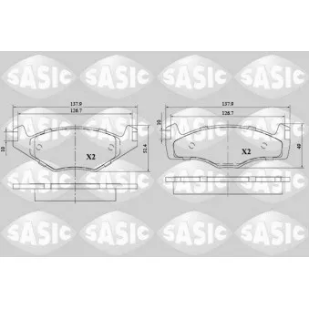 Jeu de 4 plaquettes de frein avant SASIC 6216102