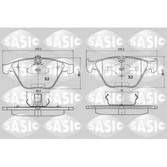 Jeu de 4 plaquettes de frein avant SASIC 6216104