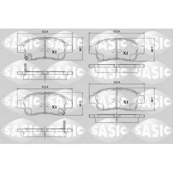Jeu de 4 plaquettes de frein avant SASIC 6216107