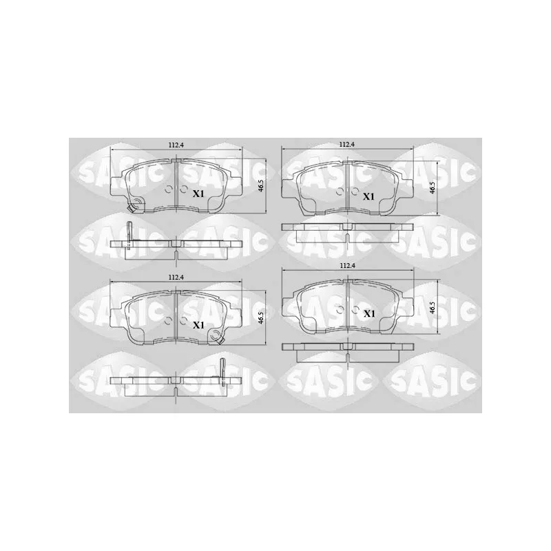 Jeu de 4 plaquettes de frein avant SASIC 6216107