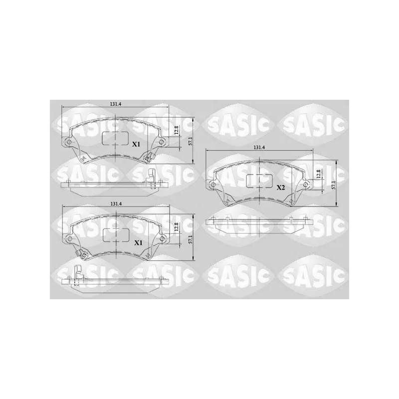 Jeu de 4 plaquettes de frein avant SASIC 6216108