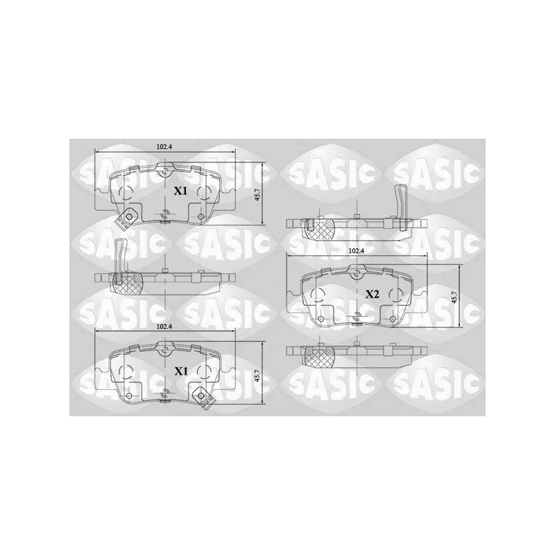 Jeu de 4 plaquettes de frein arrière SASIC 6216110