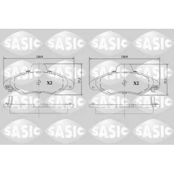 Jeu de 4 plaquettes de frein avant SASIC 6216111