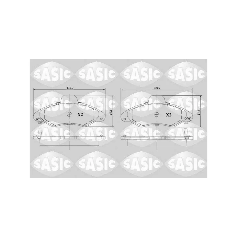 Jeu de 4 plaquettes de frein avant SASIC 6216111