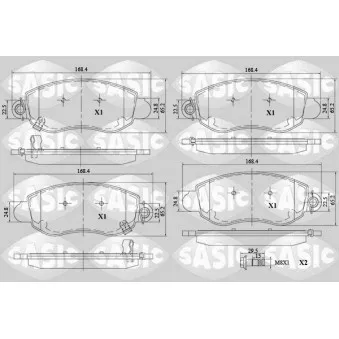 Jeu de 4 plaquettes de frein avant SASIC 6216112