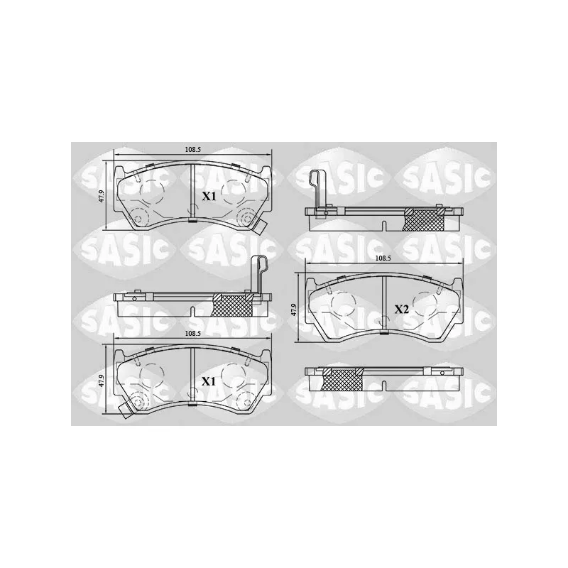 Jeu de 4 plaquettes de frein avant SASIC 6216113