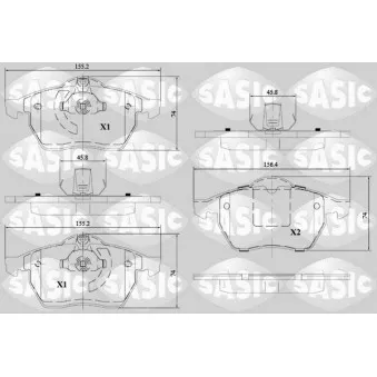 Jeu de 4 plaquettes de frein avant SASIC 6216114