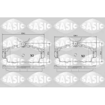 Jeu de 4 plaquettes de frein avant SASIC 6216117