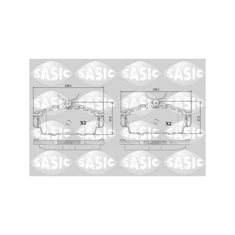 Jeu de 4 plaquettes de frein avant SASIC 6216117