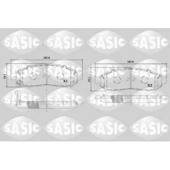 Jeu de 4 plaquettes de frein avant SASIC 6216118