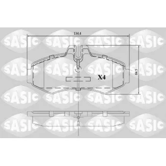 Jeu de 4 plaquettes de frein avant SASIC 6216119