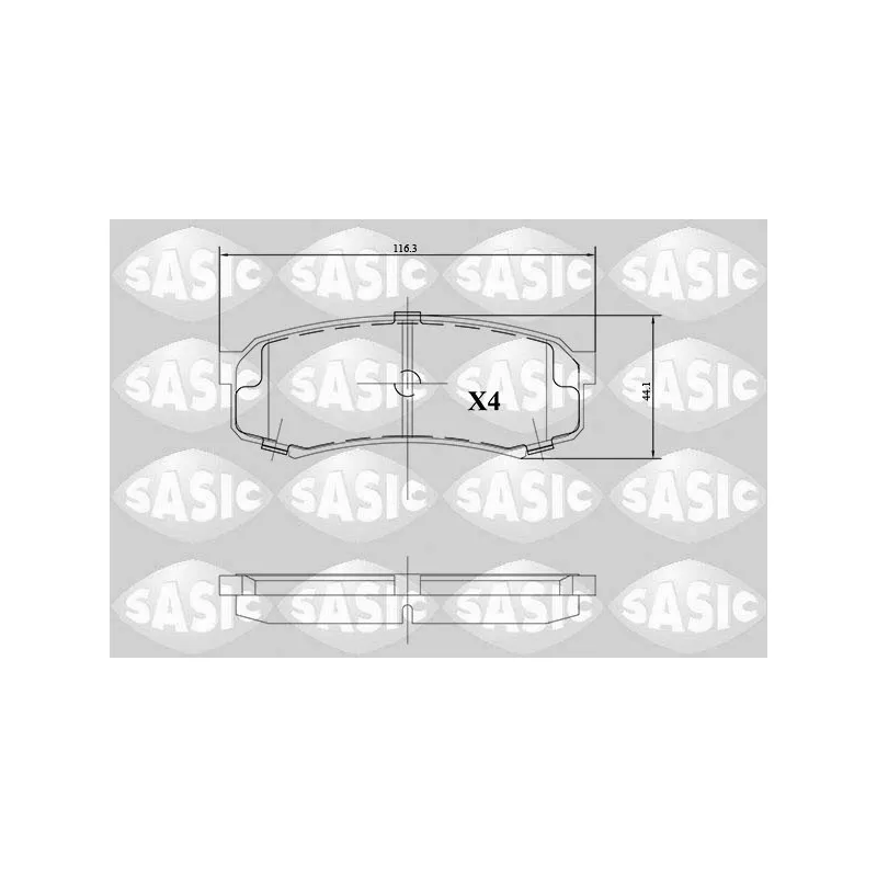 Jeu de 4 plaquettes de frein arrière SASIC 6216122