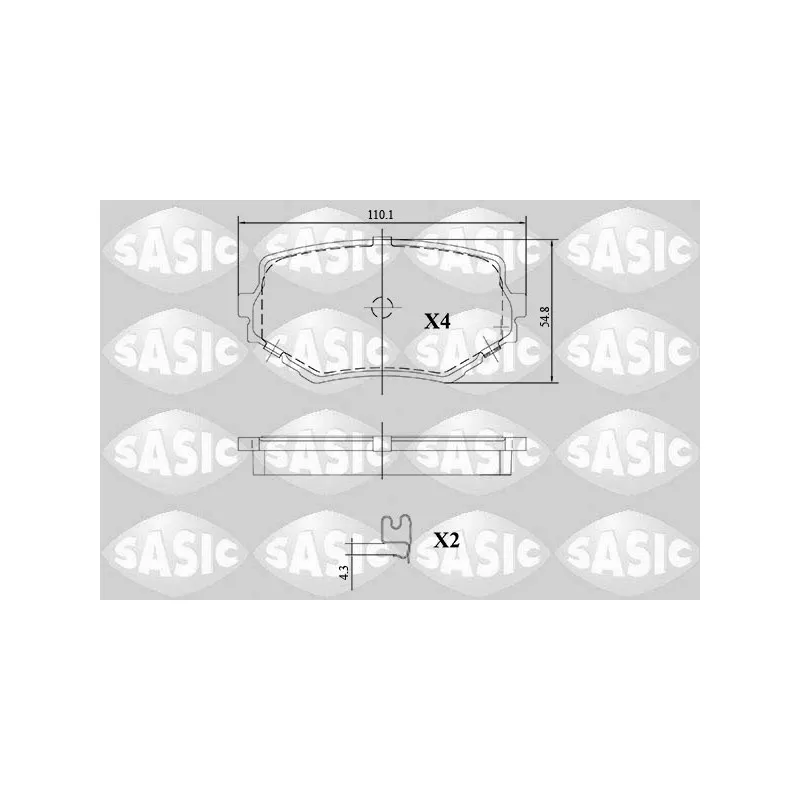 Jeu de 4 plaquettes de frein avant SASIC 6216123