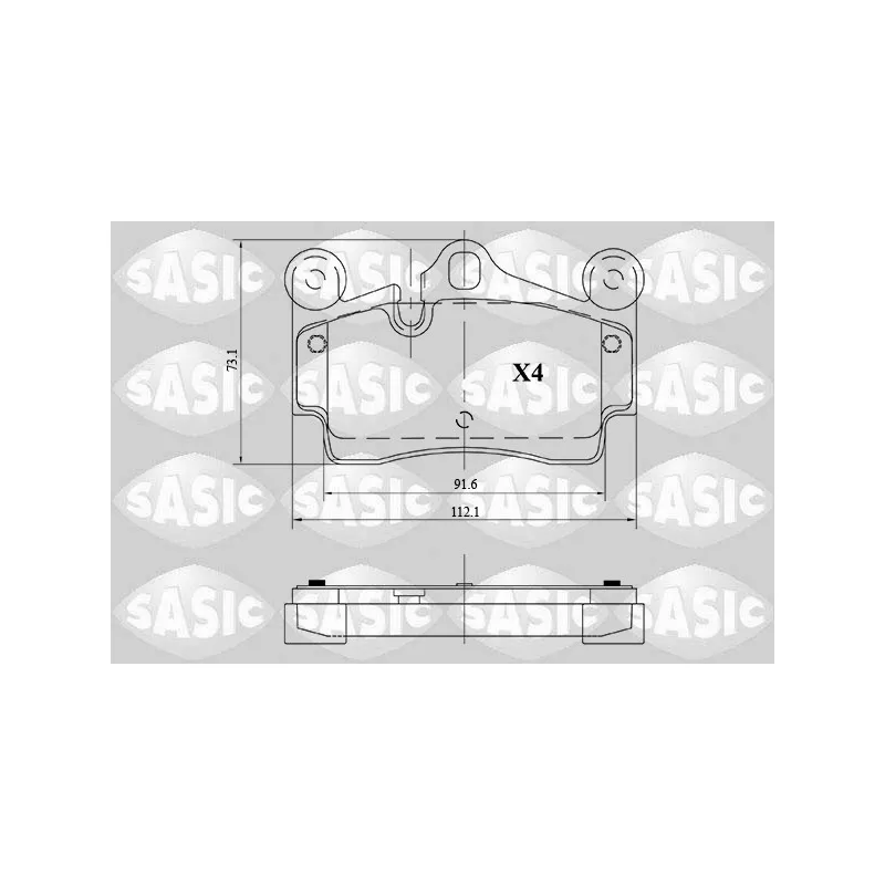 Jeu de 4 plaquettes de frein arrière SASIC 6216127