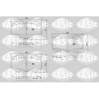 Jeu de 4 plaquettes de frein avant SASIC 6216129