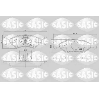Jeu de 4 plaquettes de frein avant SASIC 6216130