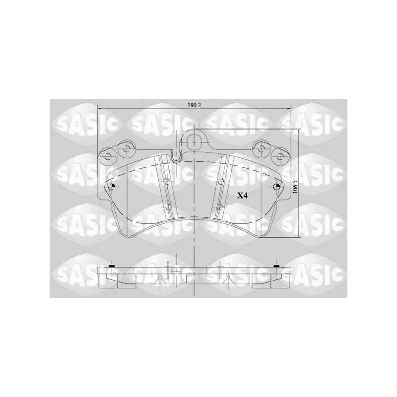 Jeu de 4 plaquettes de frein avant SASIC 6216131
