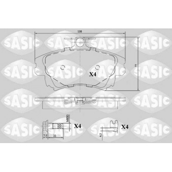 Jeu de 4 plaquettes de frein avant SASIC 6216133