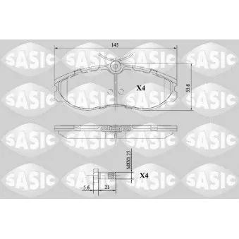 Jeu de 4 plaquettes de frein avant SASIC 6216135
