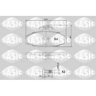 Jeu de 4 plaquettes de frein avant SASIC 6216141