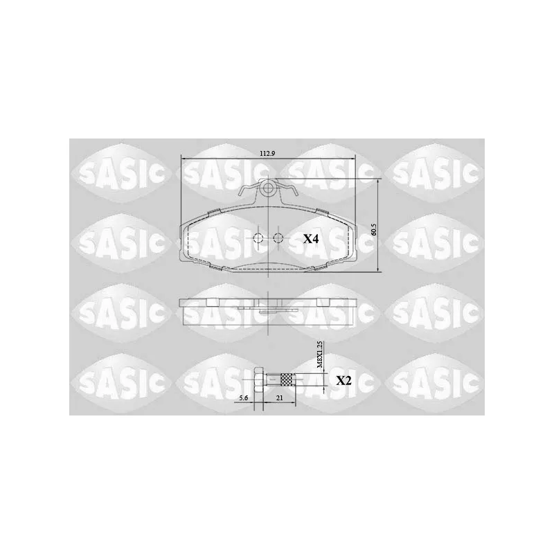 Jeu de 4 plaquettes de frein avant SASIC 6216141