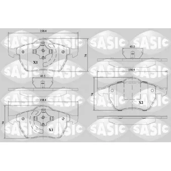 Jeu de 4 plaquettes de frein avant SASIC 6216143