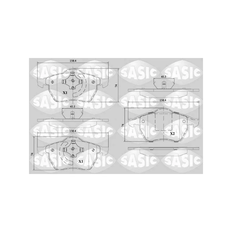Jeu de 4 plaquettes de frein avant SASIC 6216143