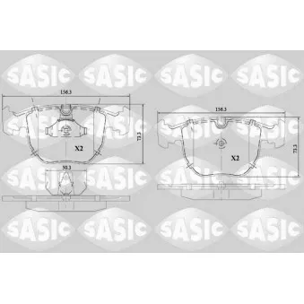 Jeu de 4 plaquettes de frein avant SASIC 6216147