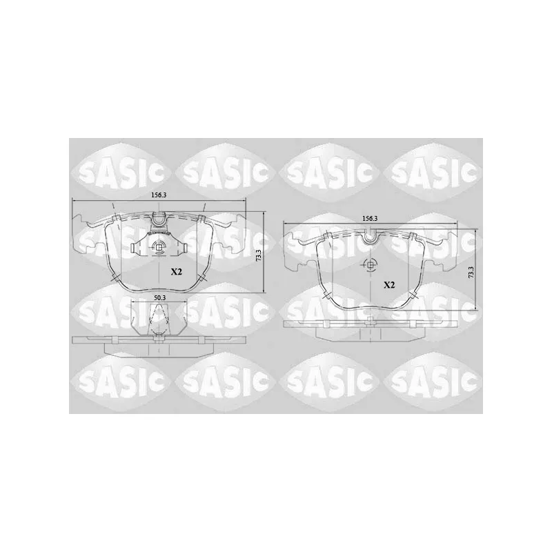 Jeu de 4 plaquettes de frein avant SASIC 6216147