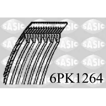 Courroie trapézoïdale à nervures SASIC 6PK1264