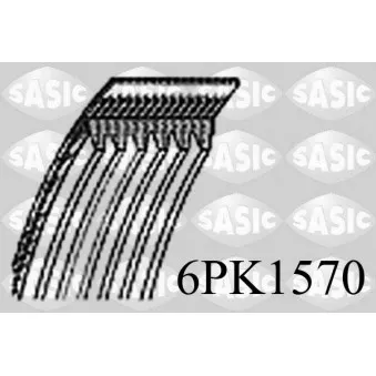 Courroie trapézoïdale à nervures SASIC 6PK1570