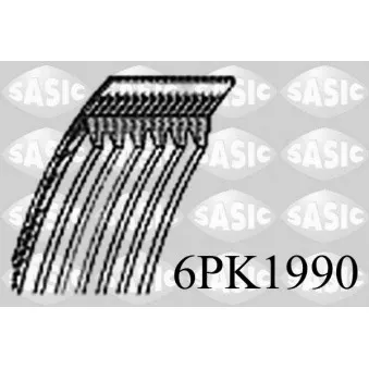 Courroie trapézoïdale à nervures SASIC 6PK1990