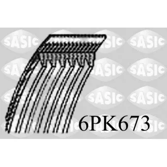 Courroie trapézoïdale à nervures SASIC 6PK673