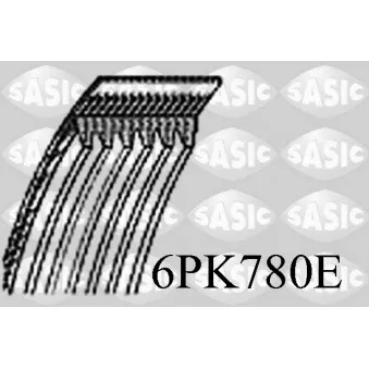Courroie trapézoïdale à nervures SASIC 6PK780E