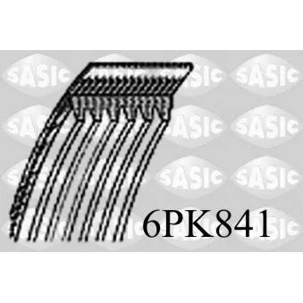 Courroie trapézoïdale à nervures SASIC 6PK841